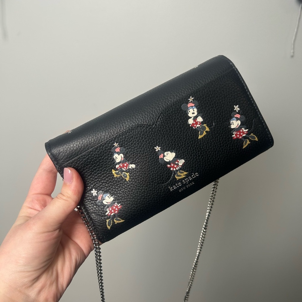 Kate Spade x Disney Minnie Mouse Black Clutch Bag with Chain Strap - Picture 13 of 13